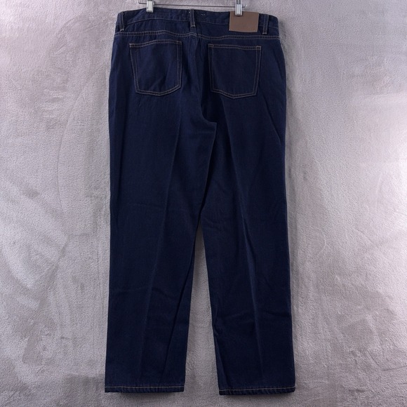 Peter Manning New York Standard Fit Jeans Mens Size 36x28 Dark Blue Stretch - Picture 2 of 10